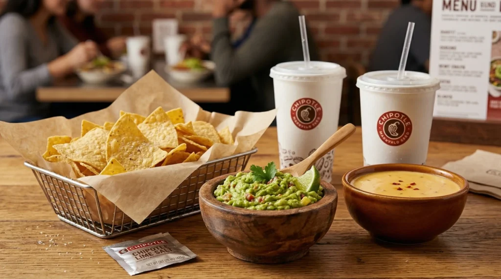 chipotle chips guacamole queso sides menu