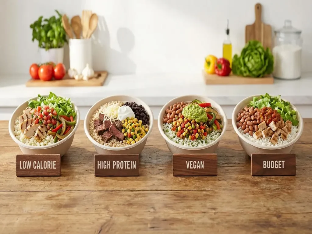 chipotle best orders low calorie high protein vegan budget meals