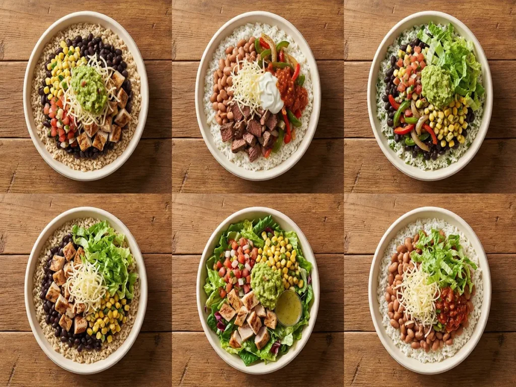 Best Chipotle bowl combinations including chicken steak veggie high protein and lower calorie bowls