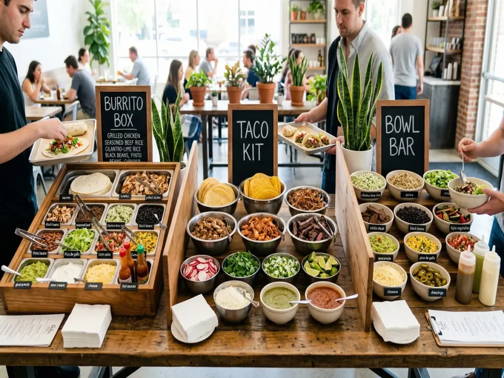 chipotle catering options burrito box taco kit bowl bar comparison