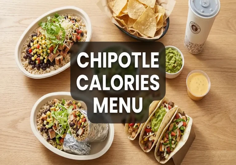 Chipotle calories menu feature image with bowls burritos tacos and sides