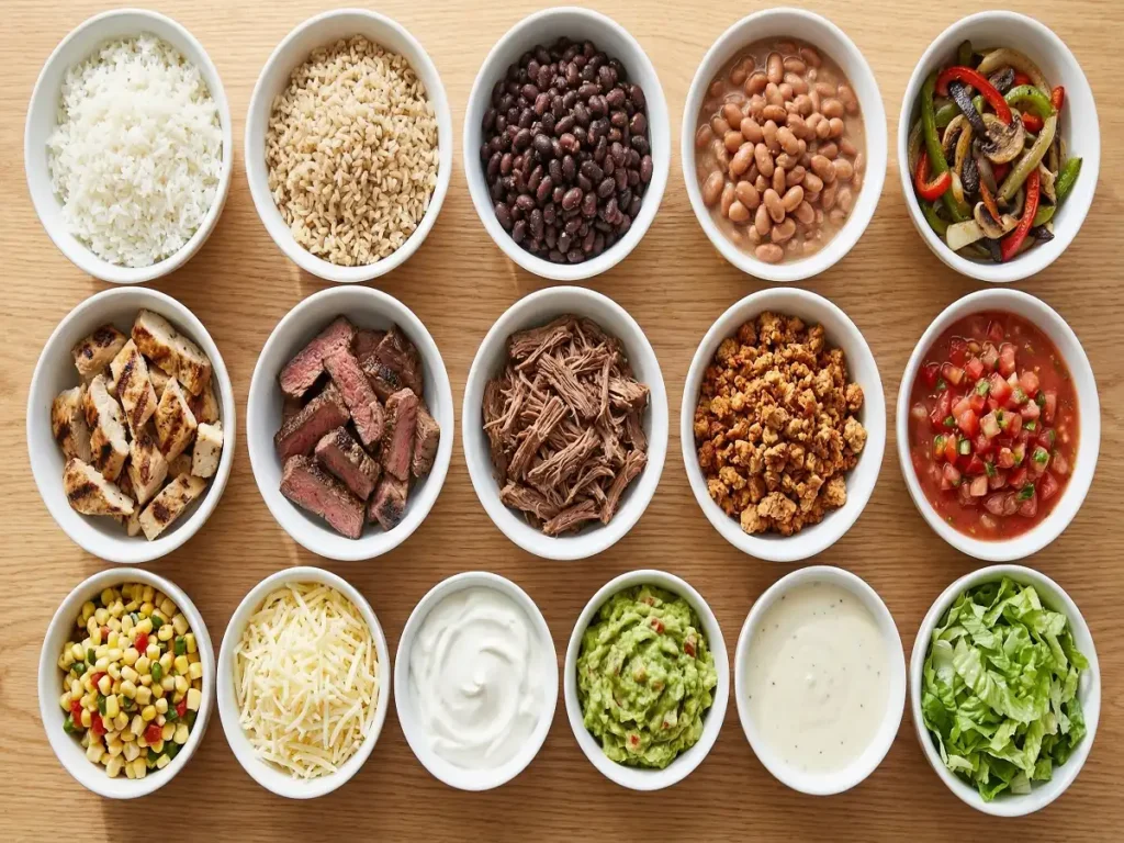 Chipotle ingredient calories with rice beans chicken guacamole cheese and salsa