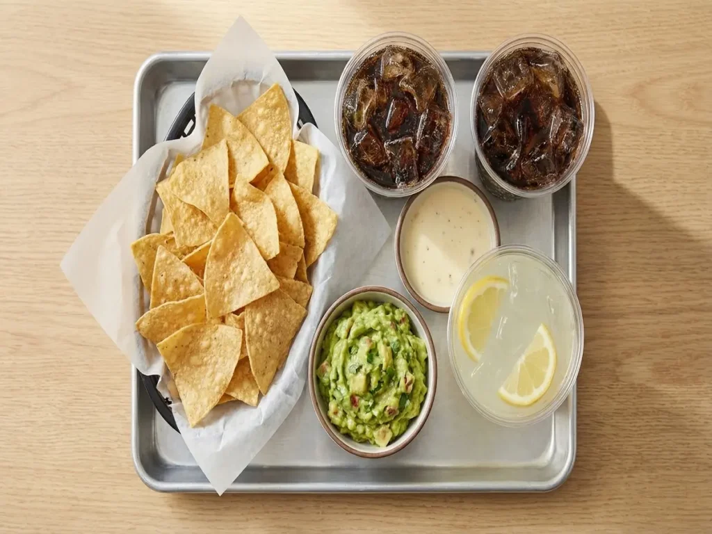 Chipotle sides and drink calories with chips guacamole queso and lemonade