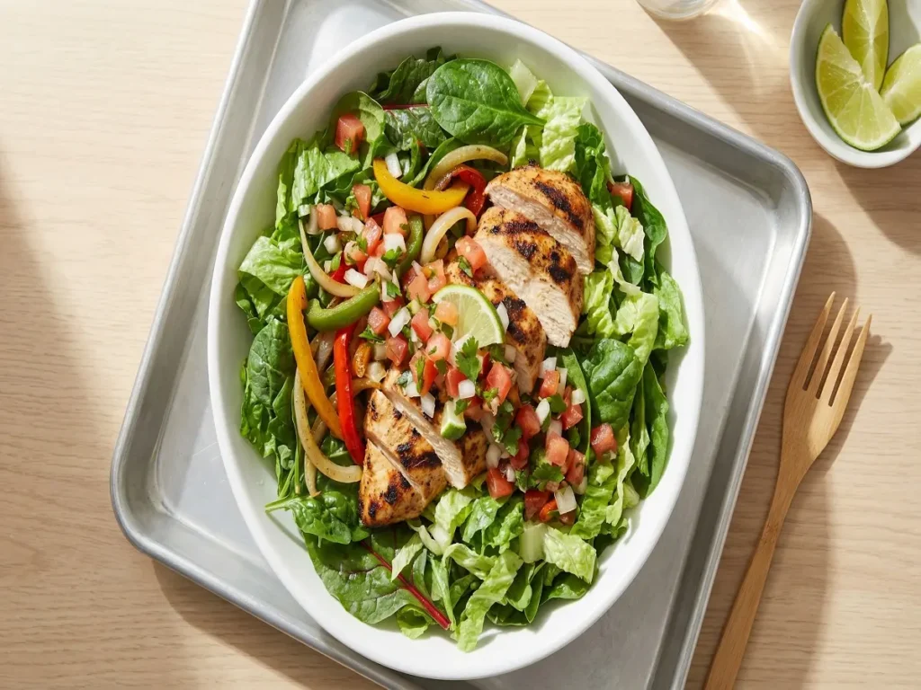 Lowest calorie Chipotle order with salad chicken fajita veggies and salsa